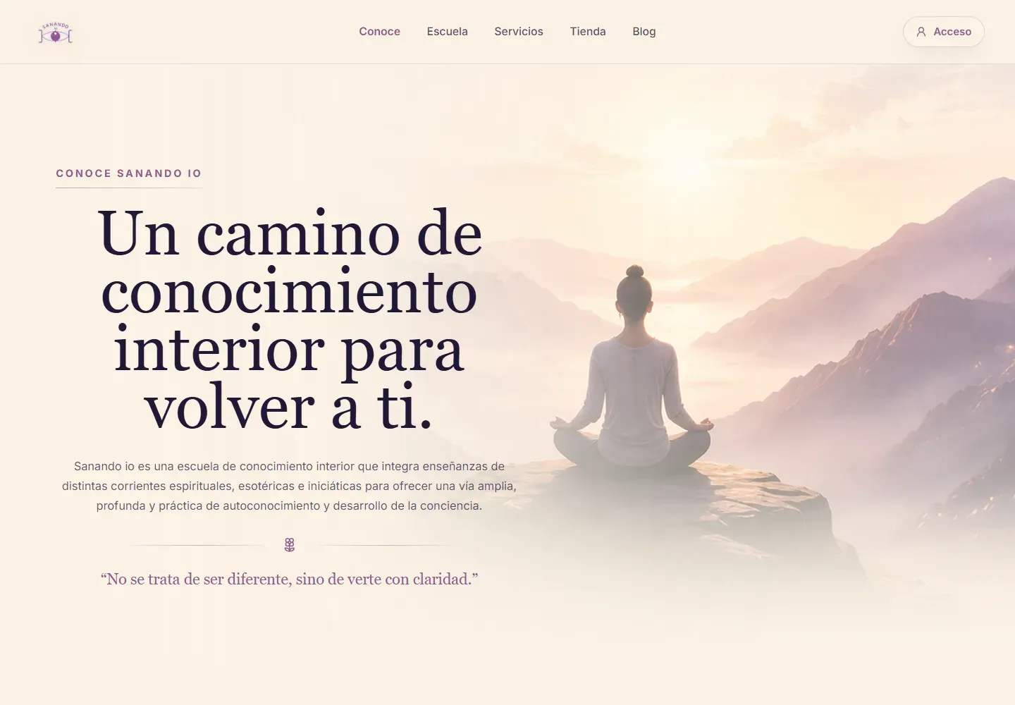 Sección Conoce de Sanando io